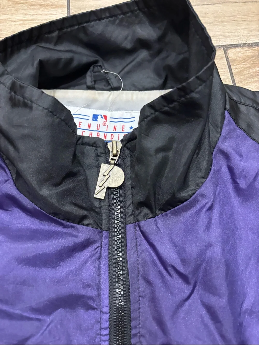 Vintage 90s Pro Player MLB Colorado Rockies Windbreaker Jacket Mens XL Purple